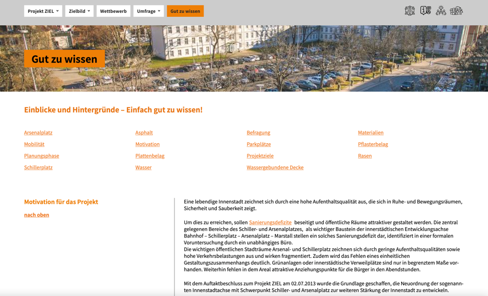 Screenshot einer Webseite zur Reburik "Gut zu wissen"